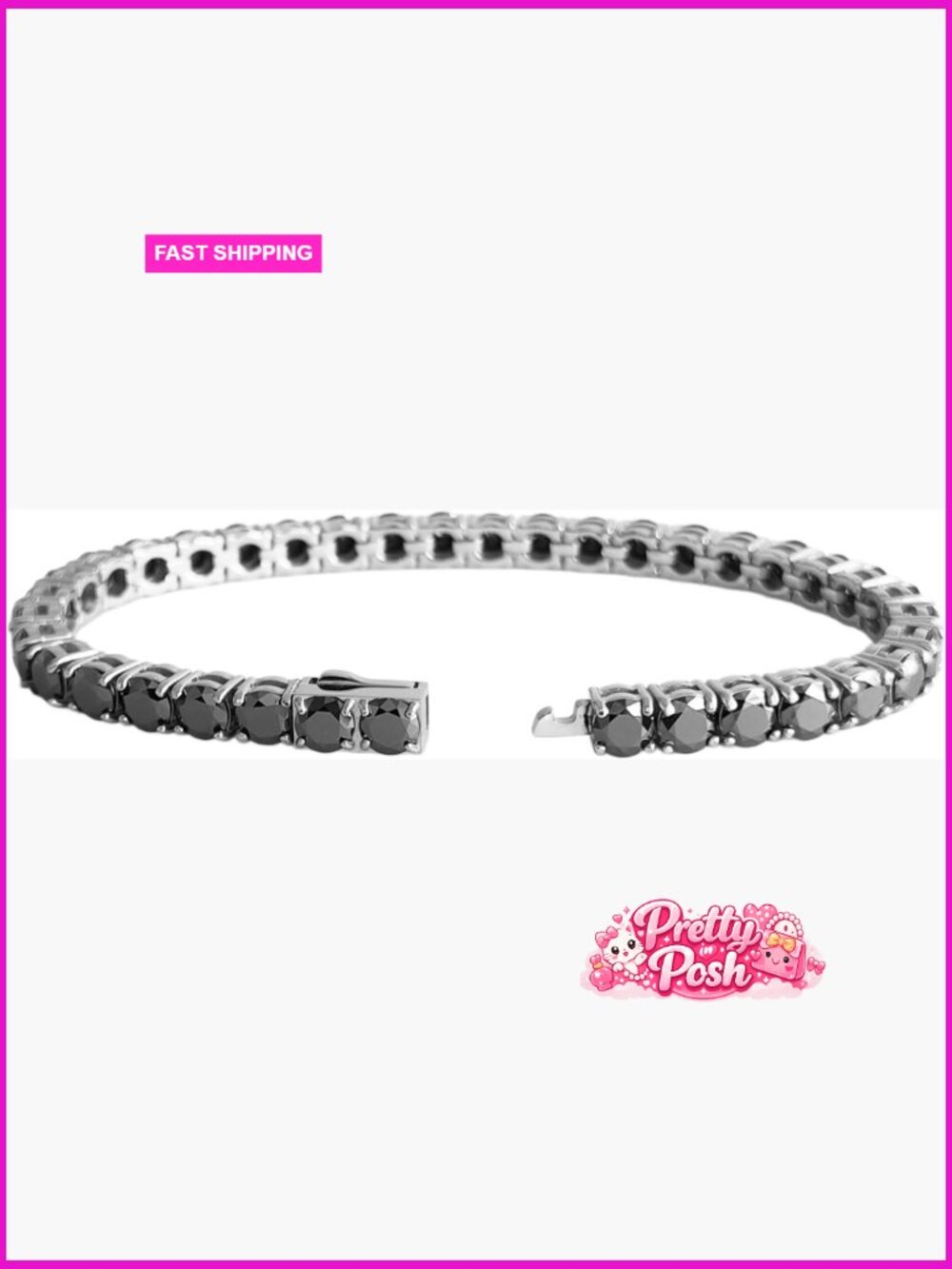 Iced Out Moissanite Tennis Bracelet Stainless Steel Cuban Link Chain Hip Hop